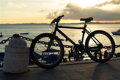 View Of The Dramatic Sunset On Porto Da Barra Beach In The City Of