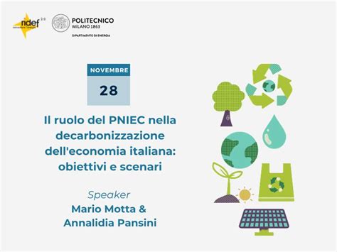 Il Ruolo Del Pniec Nella Decarbonizzazione Dell Economia Italiana