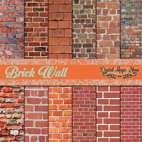 Brick Walls Digital Paper Brick Textures Designs In Etsy