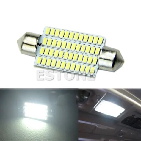 New 42mm 48 LED 3014 SMD White Car Interior Light Festoon Dome Bulbs