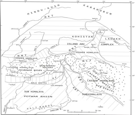 Map showing division of NW Himalayas in Pakistan (Modified after ...