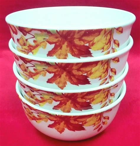 Royal Norfolk Cereal Soup Bowls Autumn Leaves Acorns Fall Etsy