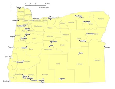 map of cities in oregon state 1