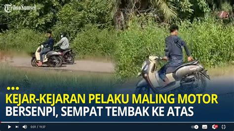 Aksi Kejar Kejaran Pelaku Maling Motor Bersenpi Sempat Tembak Ke Atas