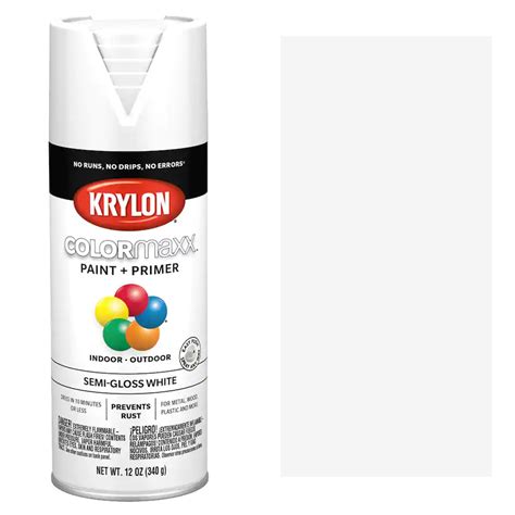 Krylon COLORmaxx Spray Paint 12oz Semi-Gloss White