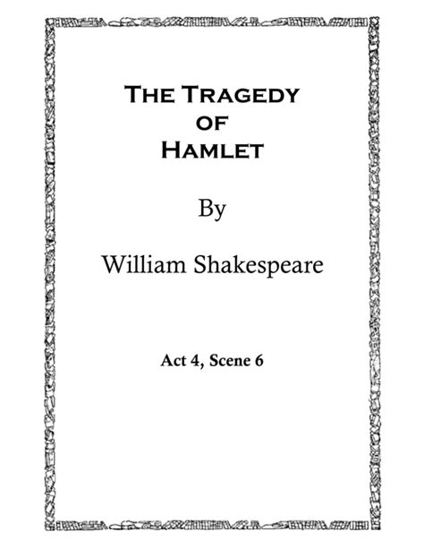 The Tragedy Of Hamlet By William Shakespeare