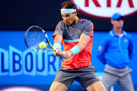 Rafael Nadal Hits A Backhand F 26 January 2014 Ben Solomontennis Australia Tennis