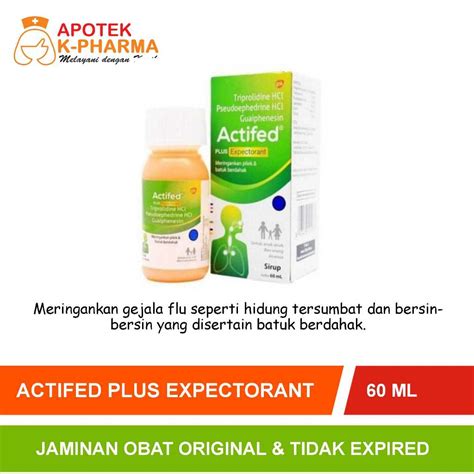 Jual Actifed Plus Expectorant Hijau Sirup Isi 60ml Obat Original