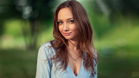 Sergei Tomashev Women Model Portrait Depth Of Field Brunette Looking At