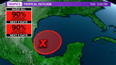 Invest 90 L In The Gulf Will Develop Into A Tropical System