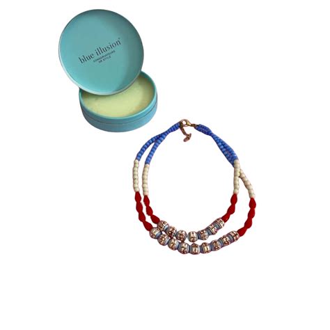 Red White And Blue Beaded Necklace