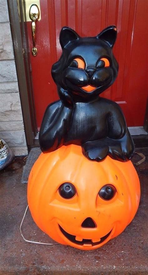 Pumpkin Black Cat Halloween Blow Mold 35 Yard Decoration Halloween