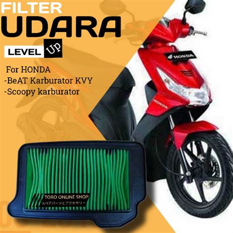 Jual Level Up Air Filter Saringan Udara Honda Beat Scoopy Karburator