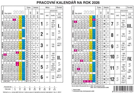 Pracovní kalendář na rok 2026 :: Kalendáře, diáře a záznamníky 2026
