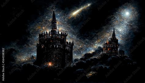 Fantasy gothic dark castle wallpaper. AI Stock Illustration | Adobe Stock