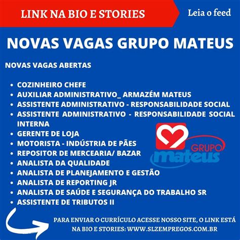 Novas Vagas Grupo Mateus Slz Empregos