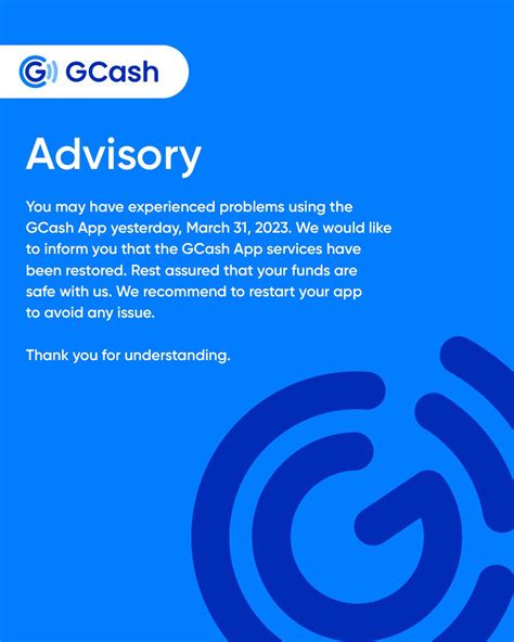 GCash On Twitter Please Be Advised That The GCash App Services Have