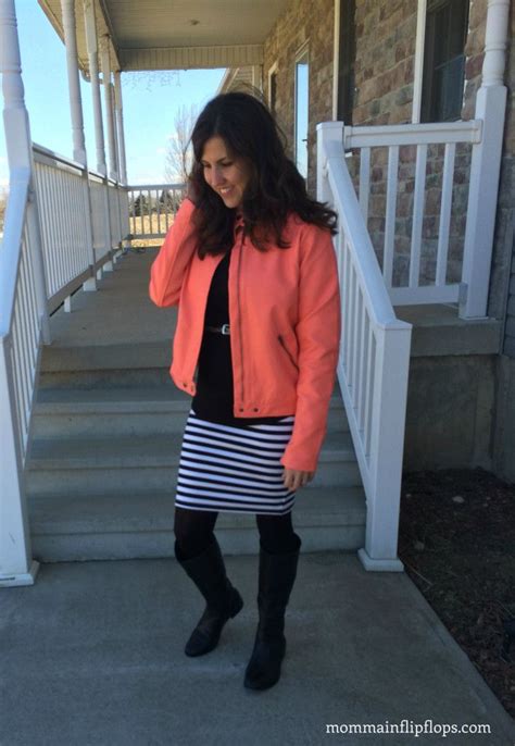 What I Wore Styling A Black And White Striped Skirt Realmomstyle