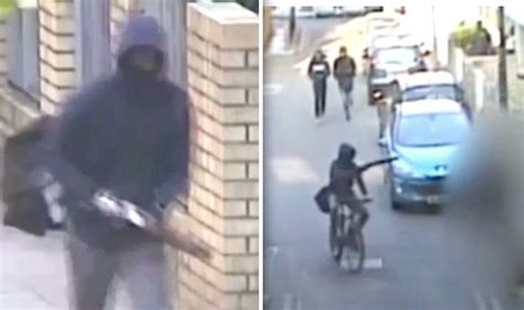 Terrifying Cctv Footage Of Gang Members Waving Shotgun At Bystanders