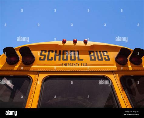 School bus emergency exit sign hi-res stock photography and images - Alamy