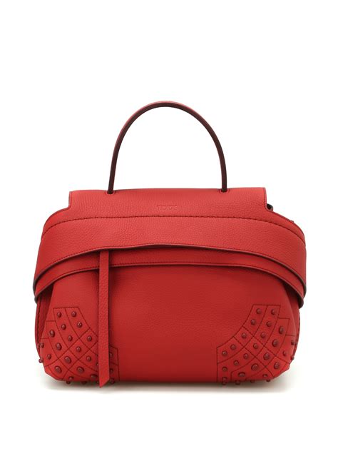 Shoulder Bags Tod S Wave Red Leather Mini Shoulder Bag