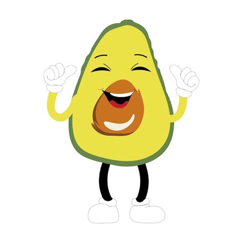 Premium Vector Cartoon Avocados Mascot Characters Hand Drawn Doodle