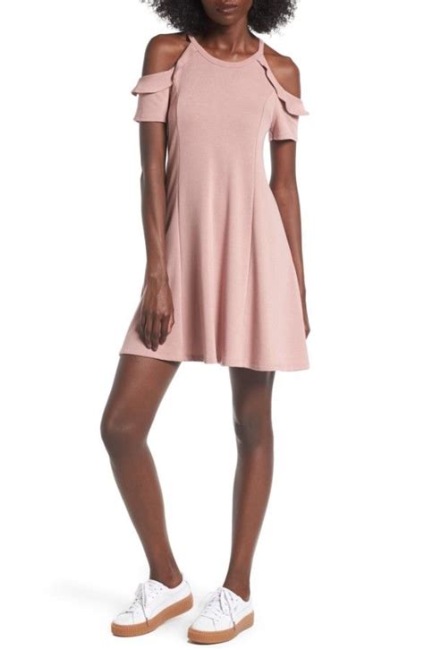 Main Image Lush Ruffle Cold Shoulder Dress Blush Dresses Nordstrom