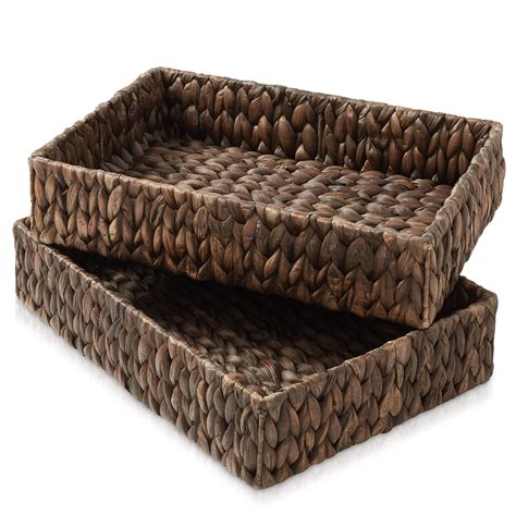 Casafield Set Of 2 Bathroom Storage Baskets Seagrass Water Hyacinth