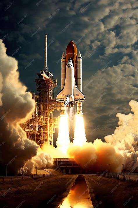 Premium Ai Image The Space Shuttles Launching Ai Generative