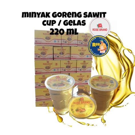 Jual ROSE BRAND MINYAK GORENG SAWIT CUP GELAS 220ml DUS Isi 48