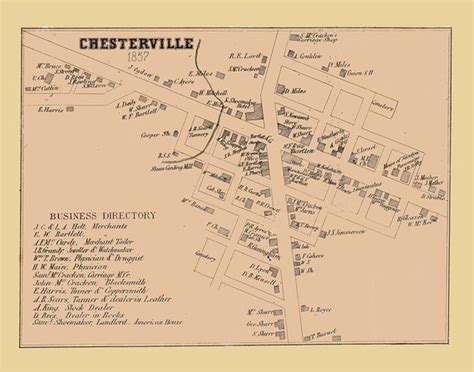 1857 Town Map Of Chesterville Morrow County Ohio Etsy