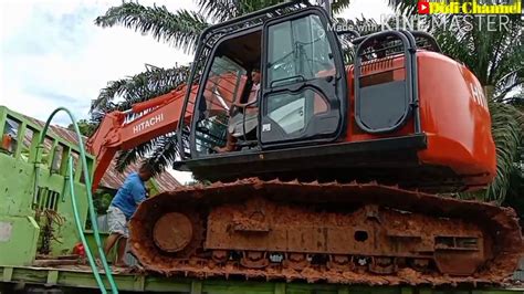 Naik Truk Tronton Excavator Hitachi 5g Youtube