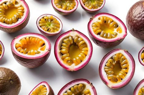 Premium Photo Whole And Half Fresh Ripe Passion Fruit Isolated On