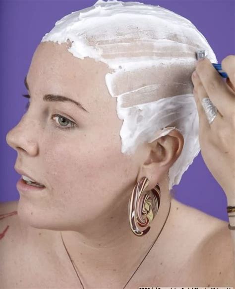 Pin By David Connelly On Bald Women Covered In Shaving Cream 2 Woman