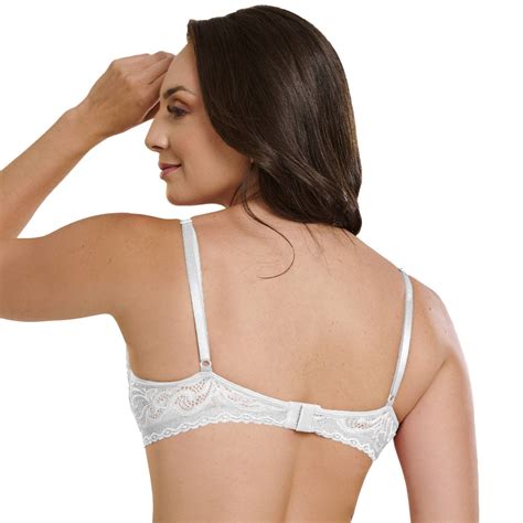 Sutiã Gabi Lingerie Meia Taça Aro Sem Bojo Renda Poliamida Branco