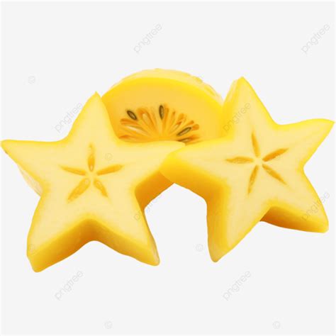 3d La Fruta Fresca De Carambola Cortada Como Estrella Sobre Fondo