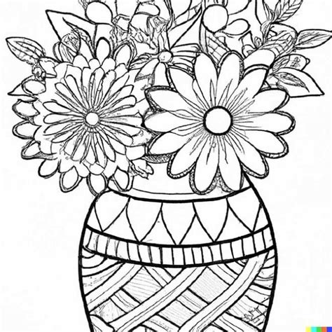 Colorir E Colorir Colorir Flores Num Vaso Desenhos Para Imprimir The