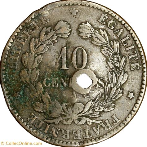 10 centimes Cérès IIIe République 1871 grand A Paris Coins