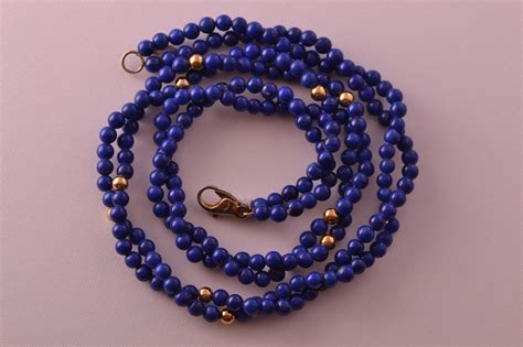 Necklace With Lapis Lazuli And Gilt Beads 892r Amanda Appleby