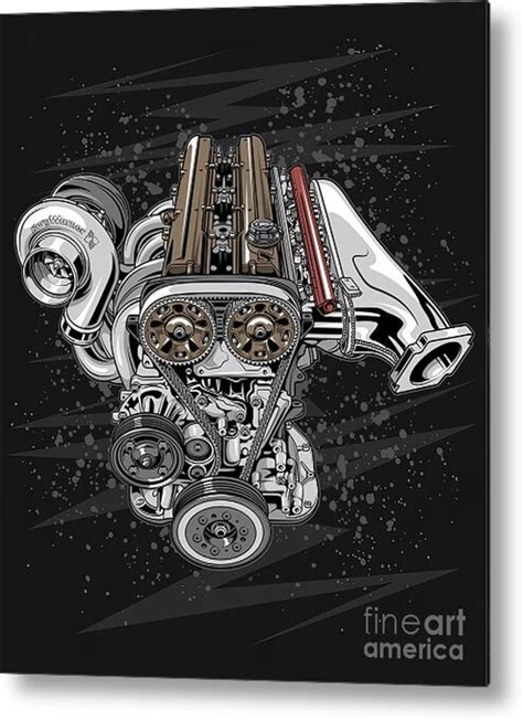 Toyota Jz Gte Toyota Jz Gte Engine Metal Print By Davis Davies Pixels