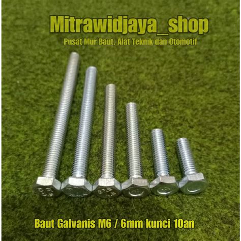 Jual Baut Mur Hex Besi Galvanis M Baut Baut Hex Galv Diameter Mm