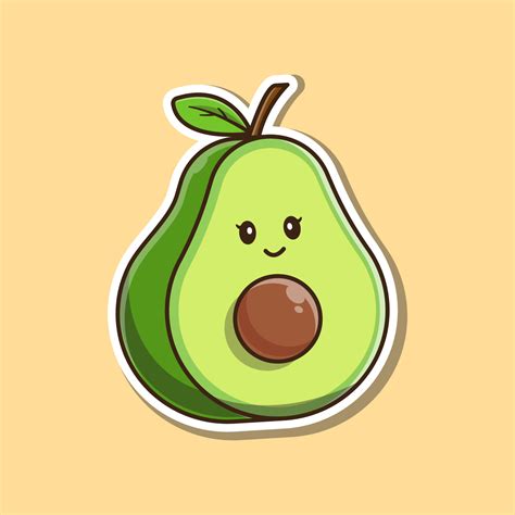 Cute Avocado Illustration Vector Art At Vecteezy