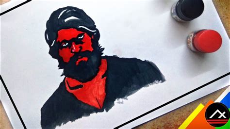 Yash Drawing Easy Step By Step Kgf Artxone Youtube