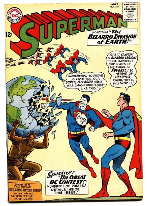 Superman 169 Bizarro Invasion Issue Comic Book 1964 DC Comics Comic