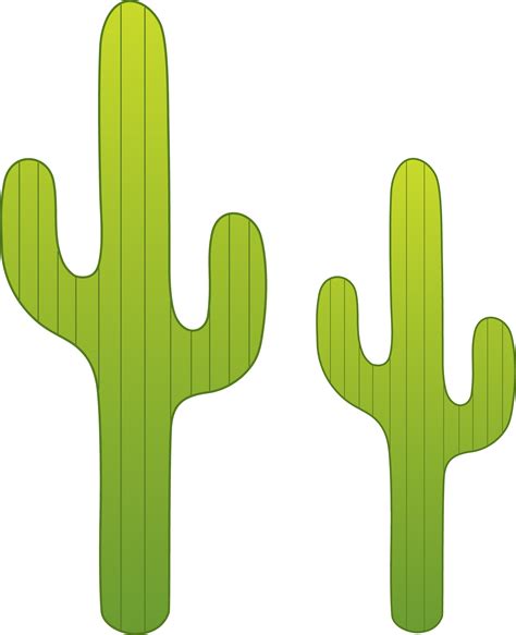 Two Saguaro Cacti - Free Clip Art