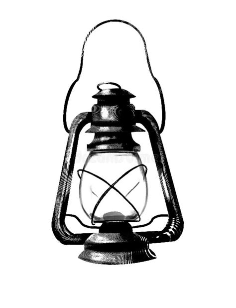 Engraving of a Gas Lamp. Realistic Illustration of a Gas Lamp Stock ...