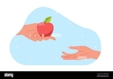 Eve Holds Out An Apple From Tree Of Good And Evil To Adam Female And