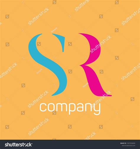 Sr Company Logo Design Monogram Letters Stock Vector Royalty Free