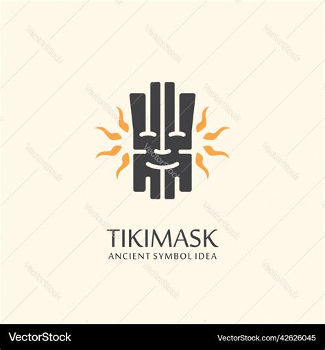 Tiki mask logo design Royalty Free Vector Image