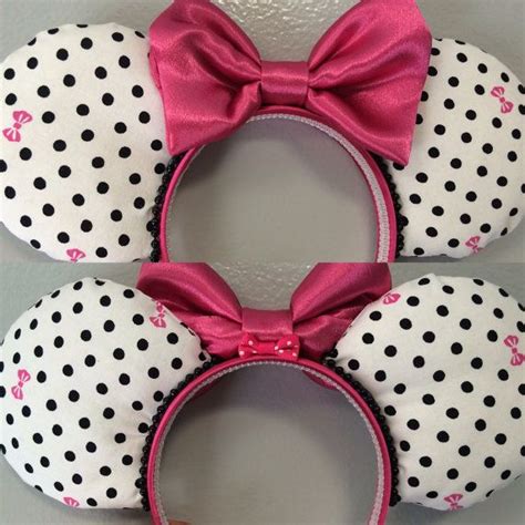 Hot Pink Satin Mouse Minnie Ears With Polka By Minniemeheadbands Disney